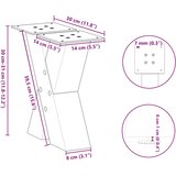  Noge za klub stolić u obliku slova X, 2 kom, prirodni čelik, 30 x (30-31) cm, čelik | shoptok.hr