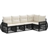 vidaXL Vrtna sedežna garnitura 5 pcs Črna in krem bela poli ratan, (5000270992) | Shoptok.si