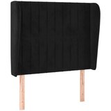  Uzglavlje s ušima crno 83 x 23 x 118/128 cm baršunasto | shoptok.hr