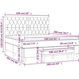  Okvir kreveta s oprugama i madrac svjetlosivi 160x200cm tkanina | shoptok.hr