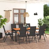  9-dijelni vrtni blagovaonski set crno-smeđi | shoptok.hr