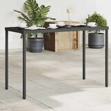  Vrtni stol sa staklenom pločom crni 115x54x74 cm od poliratana | shoptok.hr