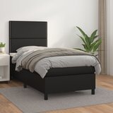 Maison Chic Box spring postelja - Vzmetna postelja z vzmetnico črna 80x200 cm umetno usnje SL723, (21910241) | Shoptok.si