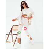 DStreet Spodnie damskie FLOWRIS beżowe | Shoptok.si