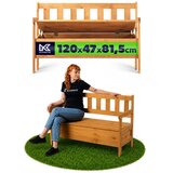 KADAX Lesena vrtna klop z naslonjalom in zabojem za teraso in balkon 120 cm, (5000362029) Cene