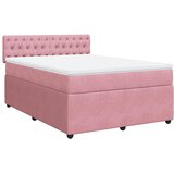  Krevet s oprugama i madracem ružičasti 140x190 cm baršunasti | shoptok.hr