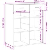  Komoda siva boja betona 80 x 42,5 x 93 cm od konstruiranog drva | shoptok.hr