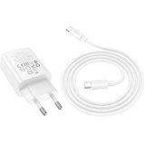 Hoco USB-C QC PD 30W zidni punjač za telefon + USB C na USB C kabel N62 bijeli | shoptok.hr