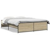  Okvir za krevet boja hrasta 160x200 cm konstruiran drvo i metal | shoptok.hr