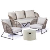 Bonami Selection set vrtnega pohištva indonesia s trisedežnim kavčem in mizo loris, ø 60 cm | Shoptok.si