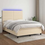  Box spring s madracem LED krem 140x200 cm od tkanine Cijene