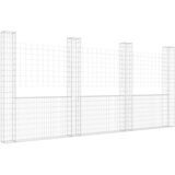  Gabionska košara U-oblika s 4 stupa 380 x 20 x 200 cm željezna | shoptok.hr