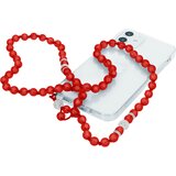 AVIZAR Dragulj za telefon 80 cm z okroglimi kroglicami, kolekcija Glam - prosojno rdeca, (20763684) Cene