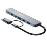 Oem URBAN FACTORY, Hub MINEE USB-A/C s 7 vrati za večkratno priključitev Ultra-hiter USB 3.0 15 cm, Siva, (5000185079) | Shoptok.si