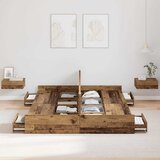  Krevet s ladicama Staro drvo 135 x 190 cm Konstruirano drvo | shoptok.hr