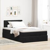  Otomanski krevet madracem i LED crna 120x190 cm baršun | shoptok.hr