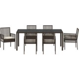  Vrtni set za objed 7 pcs Smeđa 190 x 90 x 75 cm Poliratan | shoptok.hr