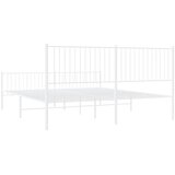  Metalni okvir kreveta uzglavlje i podnožje bijeli 193x203 cm | shoptok.hr