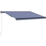 vidaXL Zložljiva tenda s senzorjem LED 500x300 cm modra in bela, (20851715) | Shoptok.si