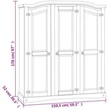  Garderobna omara mehiška borovina Corona Range s 3 vrati siva | Shoptok.si