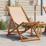 The Living Store Zložljiv stol bež trden evkaliptusov les in tkanina - Stol Za Plažo, (21494089) | Shoptok.si