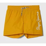 PepeJeans Otroške kopalne kratke hlače LOGO SWIMSHORT rumena barva