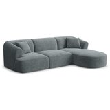 Cosmopolitan Design Temno siva kotna sedežna garnitura iz rebrastega žameta (desni kot/z ležalnikom) Campi – | Shoptok.si