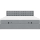 vidaXL Otomanski posteljni okvir z vzmetnicami siv 200x200 cm blago | Shoptok.si