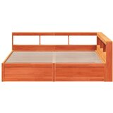  Knjižna postelja brez vzmetnice vošč. rjava 200x200 cm borovina, (21790894) | Shoptok.si