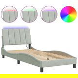  Okvir kreveta s LED svjetlima svjetlosivi 80x200 cm baršunasti | shoptok.hr