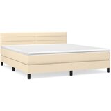  Krevet s oprugama i madracem krem 180x200 cm od tkanine | shoptok.hr