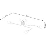 Sollux Lighting Lestenec VECTOR 4 črn, (21348292) | Shoptok.si