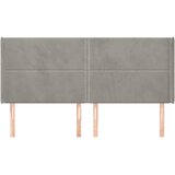  Uzglavlje s ušima svjetlosivo 203x16x118/128 cm baršunasto | Eponuda.ba