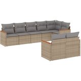  8-dijelni set vrtnih sofa s jastucima bež od poliratana | shoptok.hr