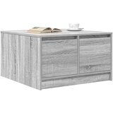 vidaXL Kavna mizica s predali siva sonoma 70,5x70x40 cm | Shoptok.si