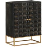 vidaXL Komoda črna 55x34x75 cm trden mangov les in železo | Shoptok.si