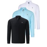 Dewberry TRIPLE SET G674 MENS SHIRT-NAVY BLUE-WHITE-CYAN | shoptok.hr