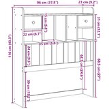  Uzglavlje sa spremištem bijeli 90 cm od masive borovine | shoptok.hr