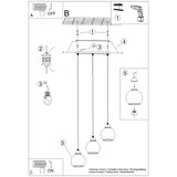 VISILICA Sollux SL.1142 - Luster na sajli ALINO 3xE27/60W/230V crna | Eponuda.com