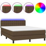 Maison Chic Box spring postelja - Vzmetna postelja z vzmetnico LED temno rjava 140x190cm blago SL15298, (21902726) | Shoptok.si
