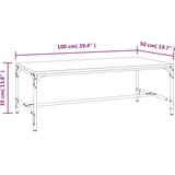  Stolić za kavu boja hrasta 100 x 50 x 35 cm konstruirano drvo | shoptok.hr