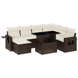  8-dijelni set vrtnih sofa s jastucima smeđi od poliratana | shoptok.hr