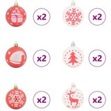 vidaXL Set božičnih okraskov 40 pcs Rdeča in bela | Shoptok.si