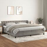 Maison Chic Box spring postelja - Vzmetna postelja z vzmetnico svetlo siva 200x200 cm žamet SL21396, (21892864) | Shoptok.si