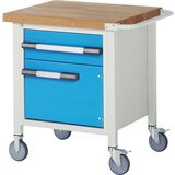 eurokraft pro pomična delovna miza, izvedba z ogrodjem, 1 predal, 1 vrata, odlagalna polica, šxg 750 x 700 mm | Shoptok.si