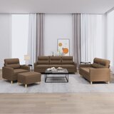  4-dijelni set sofa s jastucima smeđi od tkanine | shoptok.hr