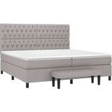  Box spring postelja z vzmetnico svetlo siva 200x200 cm blago, (20726813) | Shoptok.si