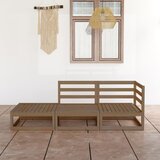 The Living Store Vrtna sedežna garnitura 3-delna medeno rjava trdna borovina - Vrtna Sedežna Garnitura, (21480690) | Shoptok.si