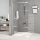 Pregrada za tuš srebrna 100 x 195 cm s prozirnim staklom ESG Cijene