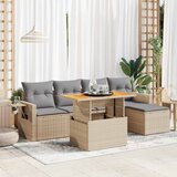 vidaXL 6-dijelni set vrtnih sofa s jastucima bež od poliratana | shoptok.hr